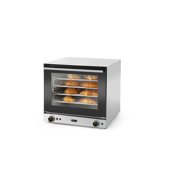 Конвекторна фурна с овлажняване Hendi H90S 4 тави ; регулируем термостат 50-300 gr C ; 595x595x570мм (с включени тави) 