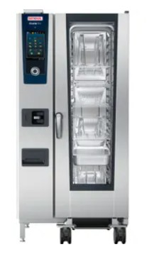 Конвектомат Rational iCombi Pro® 20 - 1/1, електрически Капацитет: 16 тави x 400x600 mm Включва количка за тави: 16 тави x 400x600 mm