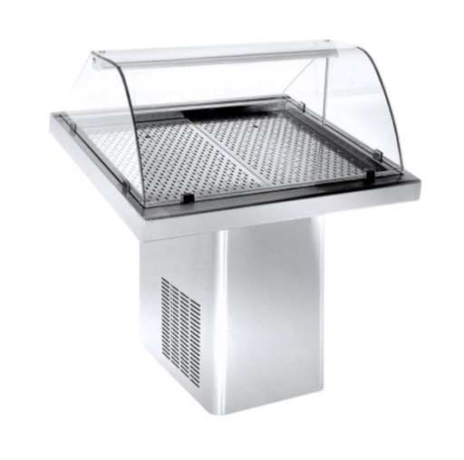 [PR/111533] Хладилна витрина за риба INOX 1000х920х1180мм (изложбена площ 880х720мм) с вграден агрегат