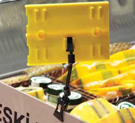 [HMK.16.20.2222] Small clip with label holder, arm 50mm / Black