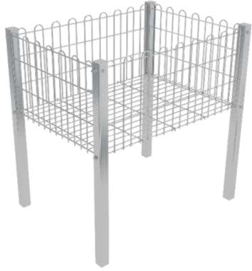 [RY.ACS010247] MIDDLE WIRE BASKET W/ PROFILE UPRIGHT D:600 / L:600 H:800 CHROME COATED