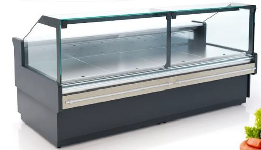 [Mtk.106032] BARBUDA M PLATINIUM FLAT GLASS SERVE OVER CABINET /PLUG IN/ WITH STORAGE /PROTECTIVE BUMPER 2500x1000x1200mm