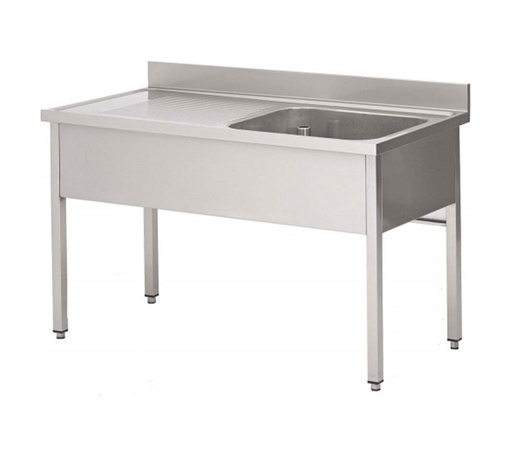 [KRCS.TSTECT.1560] РАБОТНА МАСА С 1 МИВКА БЕЗ ОСНОВЕН РАФТ, 1500x600x850