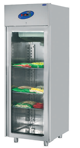 [KRCS.DBN 600-C] Stainless steel refrigerator 0/+8, 70x71x207, trays 60x40