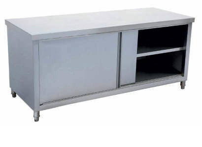 [KRCS.DCT.1860] Stainless steel cabinet with sliding doors 180x60x85