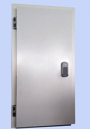 [img-507-02-R] EMBEDDED HINGED DOOR FOR I-757-IB PROFILE(I-402-04) - RIGHT - 120*200 - WING THICKNESS: 100mm - FRAME TICNESS :100mm - WITHOUT DOORSTEP - WITH RESISTANCE - WITHOUT PORTHOLE - WITH I-266 HINGE - 3 PCS 34-10 - WHITE PAINTED GALVANIZED STEEL 